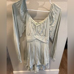 Altar'd State Light Green Long Sleeve Romper